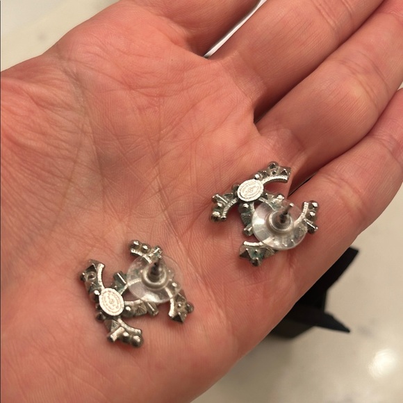 CHANEL Black and Silver Crystal Earrings - Picture 7 of 9